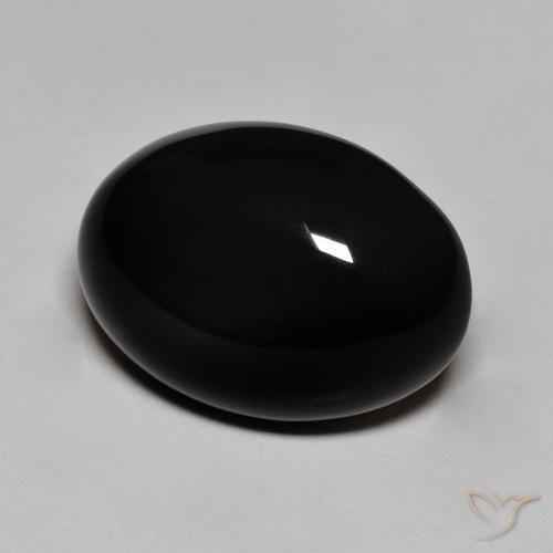 Onyx Noire naturelle ovale, 11.40 ct, Opaque