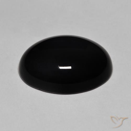Onyx Noire naturelle ovale, 11.40 ct, Opaque
