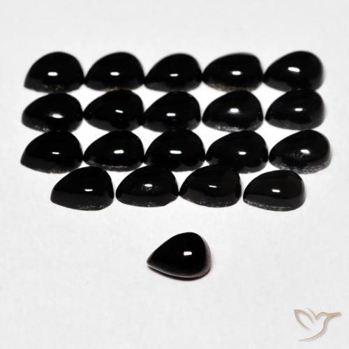 0.15ct Naturel Noire Onyx, En forme de poire, Opaque