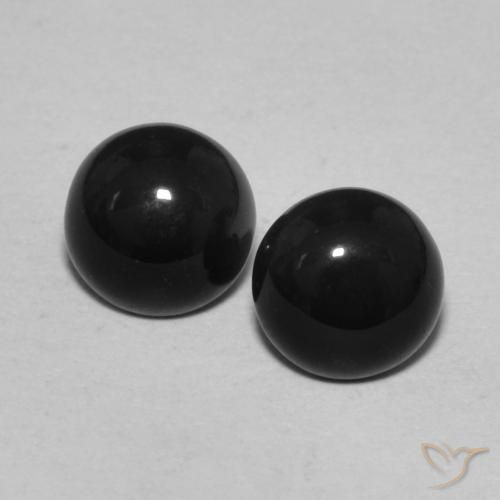Achetez naturel 1.44ct Noire Onyx gems, Coupe roude, En provenance Sri Lanka chez GemSelect. En stock, livraison internationale!