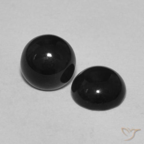 Achetez naturel 1.44ct Noire Onyx gems, Coupe roude, En provenance Sri Lanka chez GemSelect. En stock, livraison internationale!