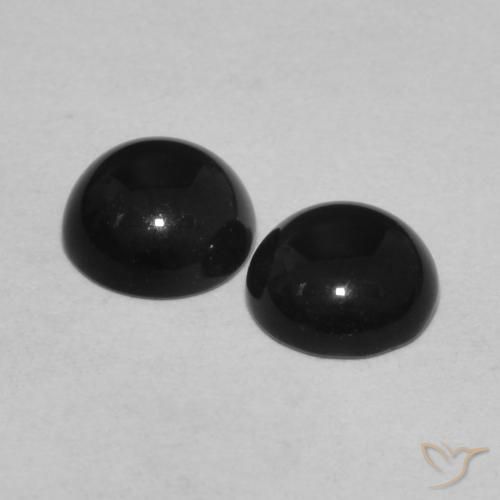Achetez naturel 1.44ct Noire Onyx gems, Coupe roude, En provenance Sri Lanka chez GemSelect. En stock, livraison internationale!