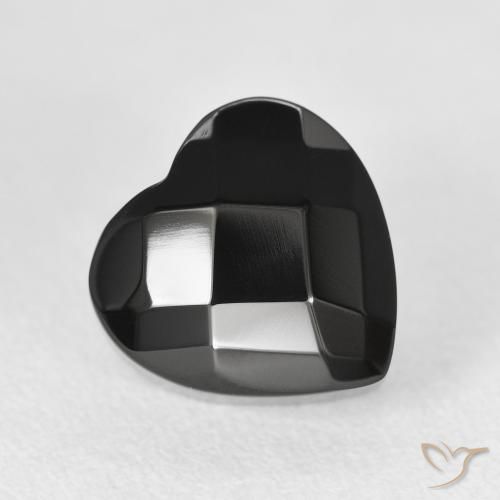 Onyx Noire naturelle Cœur, 4.40 ct, Opaque