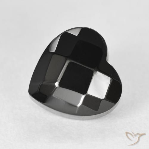 4.36ct Naturel Noire Onyx, Cœur, Opaque