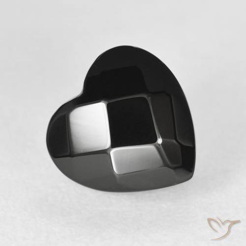 Onyx Noire naturelle Cœur, 4.36 ct, Opaque