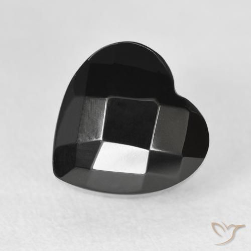 4.46ct Naturel Noire Onyx, Cœur, Opaque