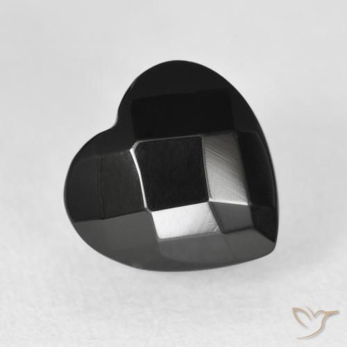Onyx Noire naturelle Cœur, 4.46 ct, Opaque