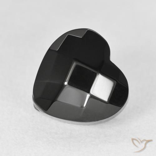 4.31ct Naturel Noire Onyx, Cœur, Opaque