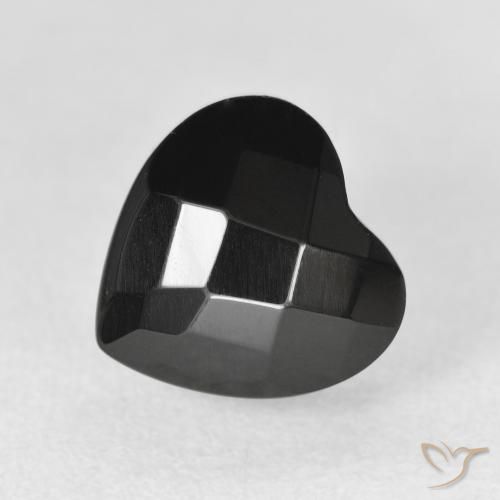 Onyx Noire naturelle Cœur, 4.46 ct, Opaque