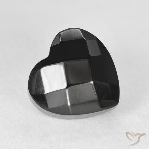 Onyx Noire naturelle Cœur, 4.12 ct, Opaque