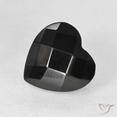 Onyx Noire naturelle Cœur, 4.12 ct, Opaque