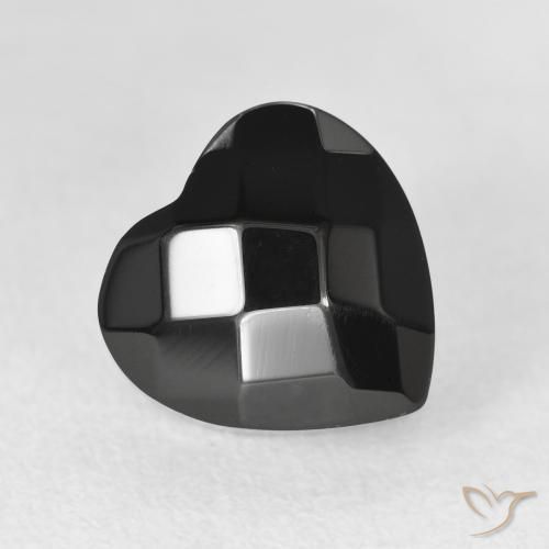 Onyx Noire naturelle Cœur, 4.14 ct, Opaque