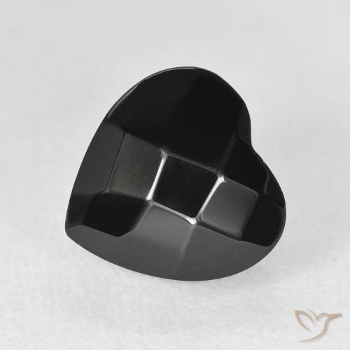 Onyx Noire naturelle Cœur, 4.14 ct, Opaque