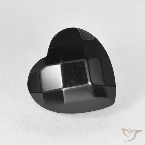 Onyx Noire naturelle Cœur, 4.19 ct, Opaque
