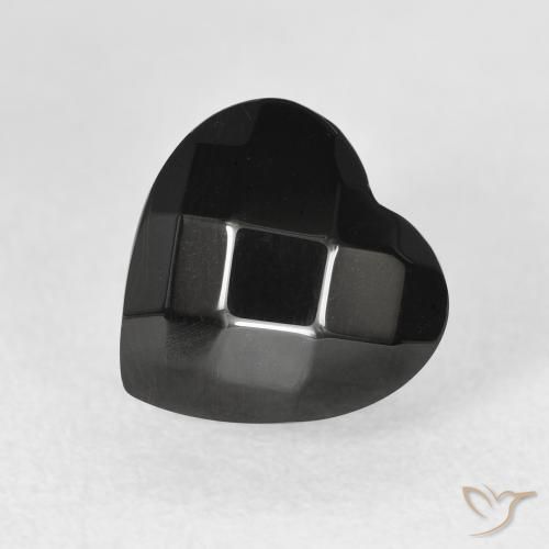 Onyx Noire naturelle Cœur, 4.20 ct, Opaque