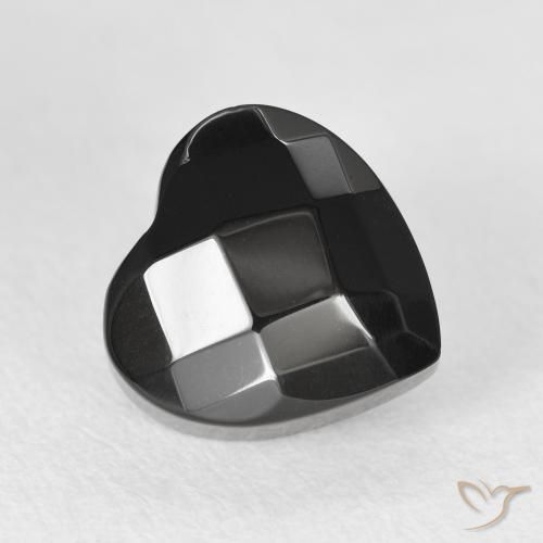 Onyx Noire naturelle Cœur, 4.33 ct, Opaque