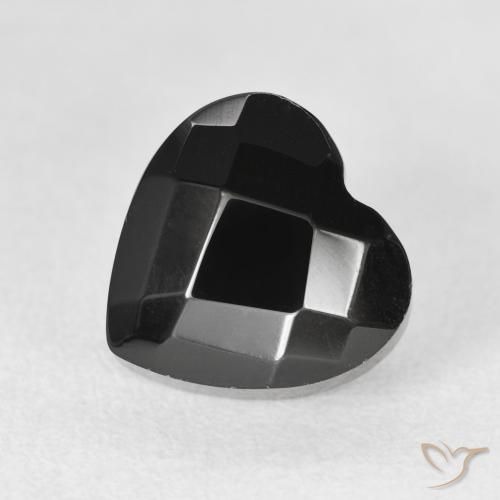 Onyx Noire naturelle Cœur, 4.19 ct, Opaque