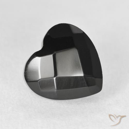Onyx Noire naturelle Cœur, 4.19 ct, Opaque