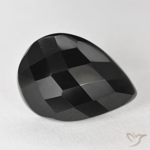 Onyx Noire naturelle En forme de poire, 8.25 ct, Opaque
