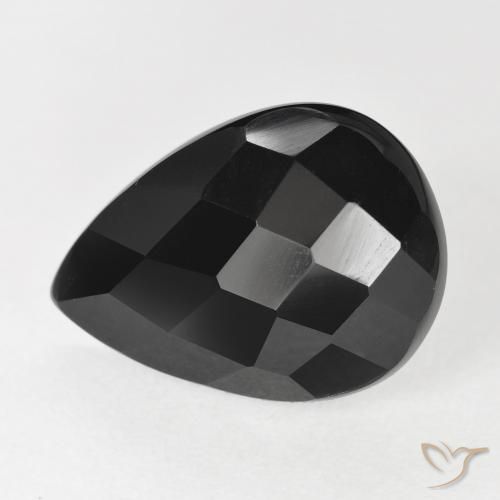 Onyx Noire naturelle En forme de poire, 9.19 ct, Opaque