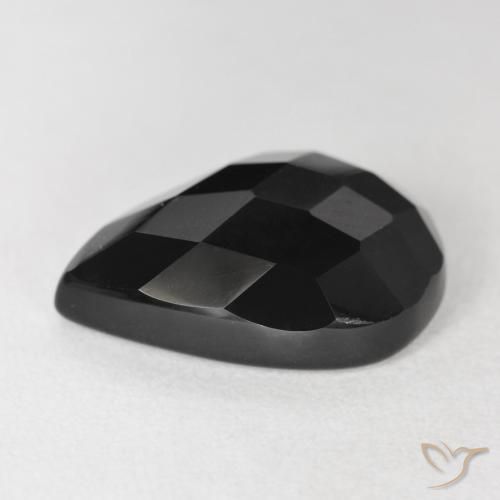 Onyx Noire naturelle En forme de poire, 9.19 ct, Opaque