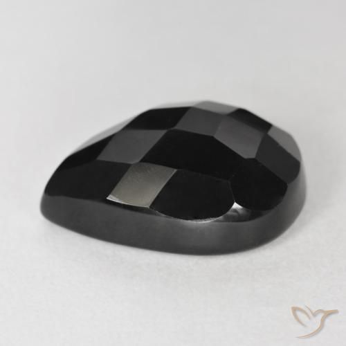 Onyx Noire naturelle En forme de poire, 11.00 ct, Opaque