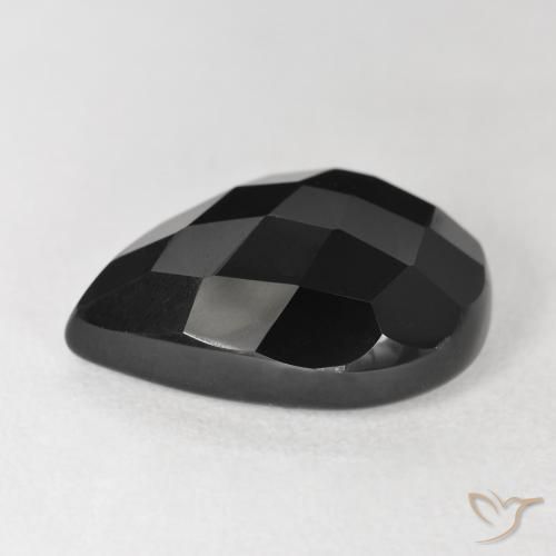 Onyx Noire naturelle En forme de poire, 9.47 ct, Opaque
