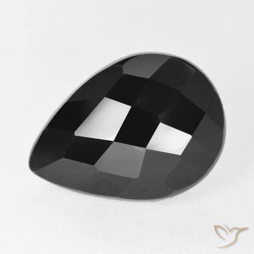 Onyx Noire naturelle En forme de poire, 10.69 ct, Opaque