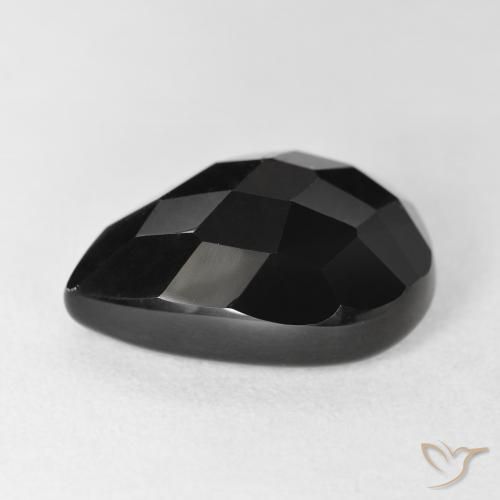 Onyx Noire naturelle En forme de poire, 10.69 ct, Opaque