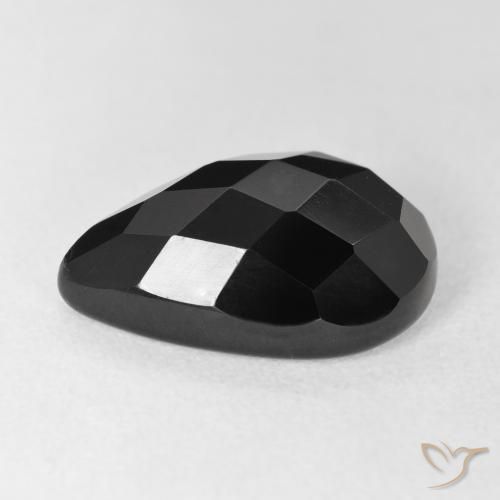 Onyx Noire naturelle En forme de poire, 7.67 ct, Opaque