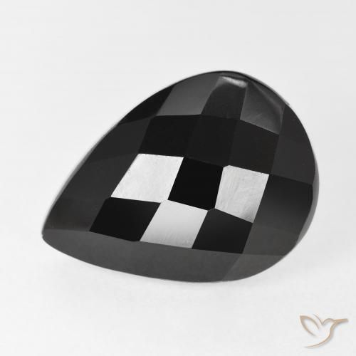 Onyx Noire naturelle En forme de poire, 9.97 ct, Opaque