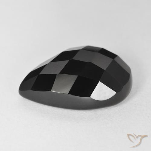 Onyx Noire naturelle En forme de poire, 9.97 ct, Opaque