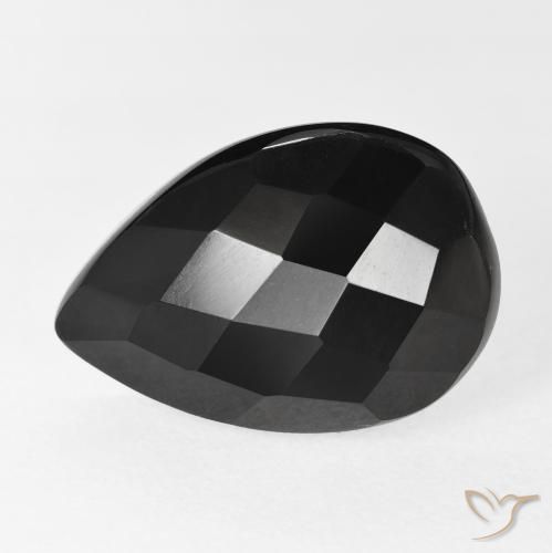 8.80ct Naturel Noire Onyx, En forme de poire, Opaque