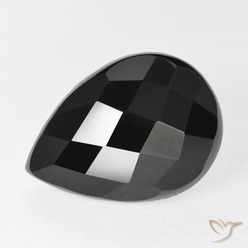 10.04ct Naturel Noire Onyx, En forme de poire, Opaque