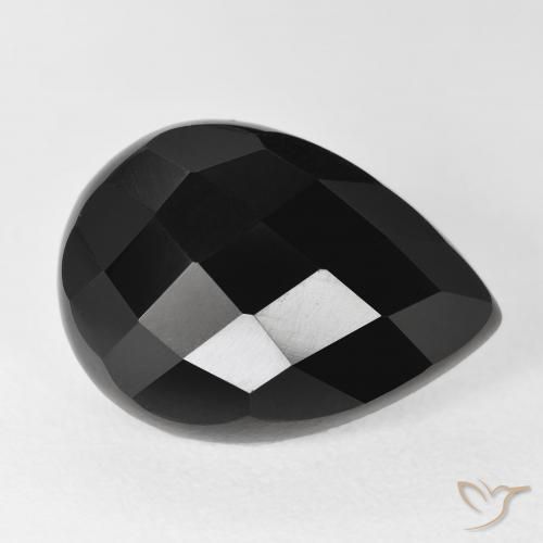 Onyx Noire naturelle En forme de poire, 10.04 ct, Opaque