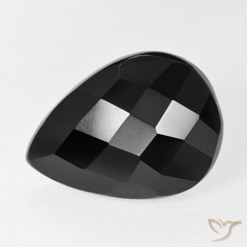 9.80ct Naturel Noire Onyx, En forme de poire, Opaque