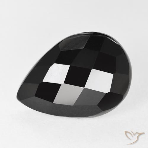 8.88ct Naturel Noire Onyx, En forme de poire, Opaque