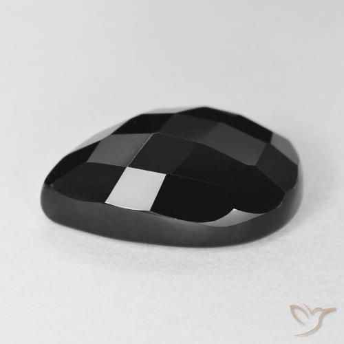 Onyx Noire naturelle En forme de poire, 8.88 ct, Opaque
