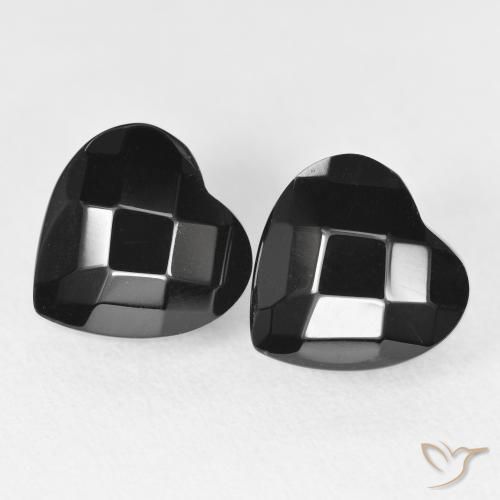 8.89ctw Naturel Noire Onyx, Cœur, Opaque