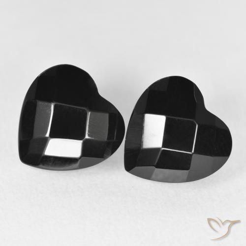 8.52ctw Naturel Noire Onyx, Cœur, Opaque