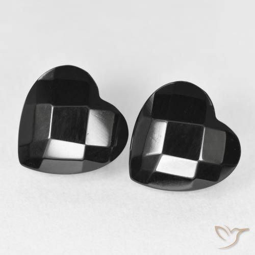 8.66ctw Naturel Noire Onyx, Cœur, Opaque