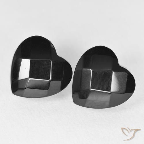 8.42ctw Naturel Noire Onyx, Cœur, Opaque
