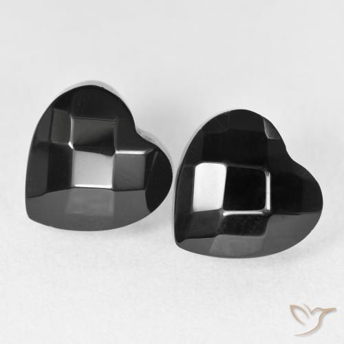 8.69ctw Naturel Noire Onyx, Cœur, Opaque