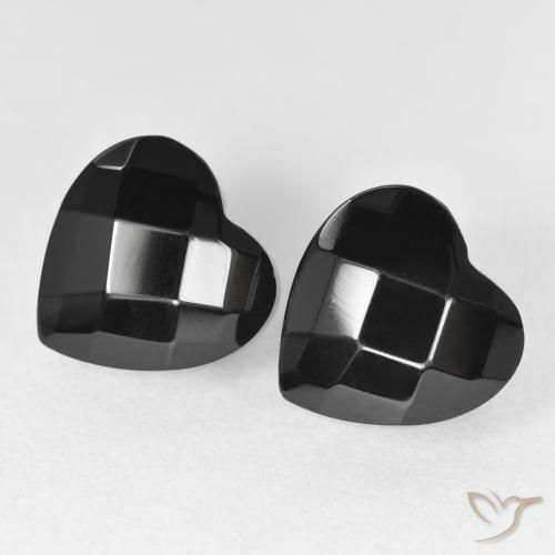 8.54ctw Naturel Noire Onyx, Cœur, Opaque