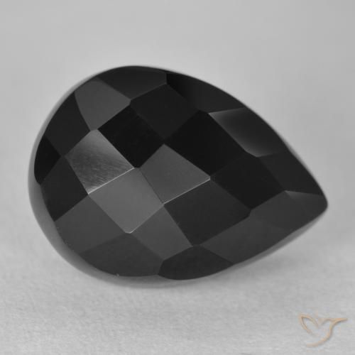 10.40ct Naturel Noire Onyx, En forme de poire, Opaque