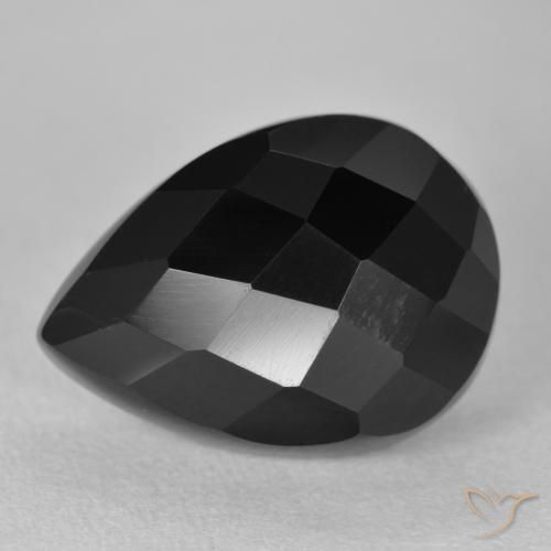 Onyx Noire naturelle En forme de poire, 10.40 ct, Opaque