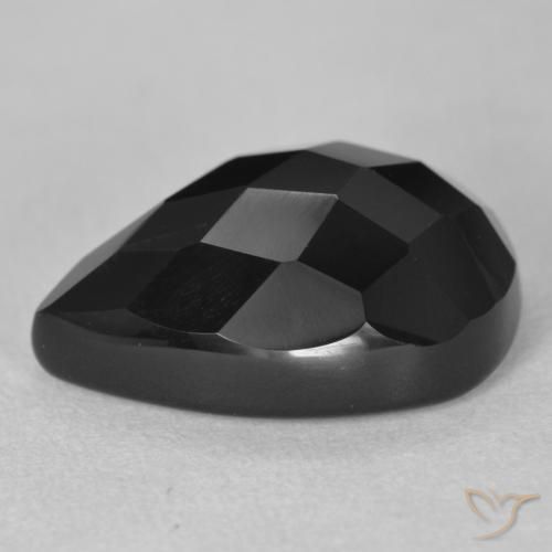 Onyx Noire naturelle En forme de poire, 10.40 ct, Opaque