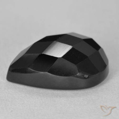 Onyx Noire naturelle En forme de poire, 10.11 ct, Opaque