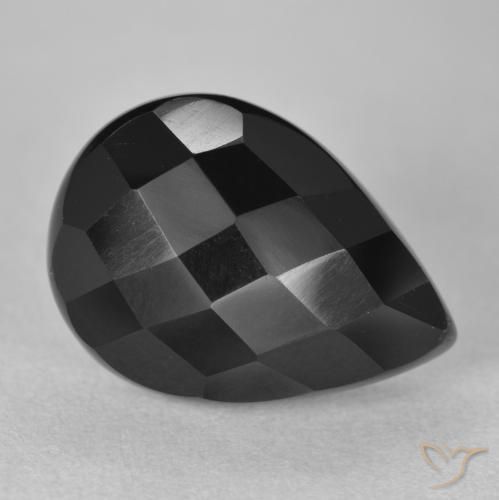 Onyx Noire naturelle En forme de poire, 9.16 ct, Opaque
