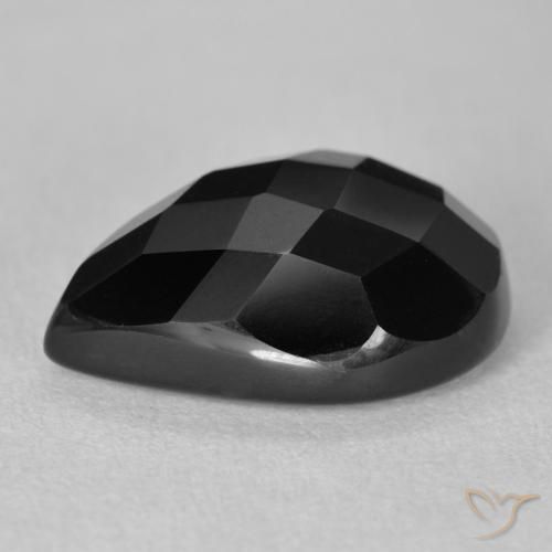 Onyx Noire naturelle En forme de poire, 9.32 ct, Opaque